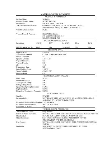 msds - Hood Chemical