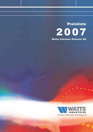 Preisliste - Watts Industries