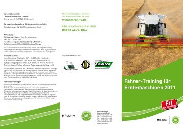 Fahrer-Training fÃ¼r Erntemaschinen 2011