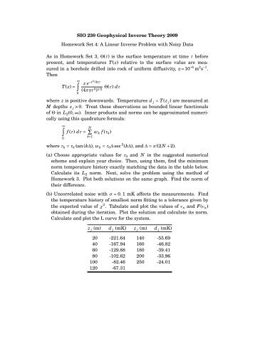 Solutions to Homework Set 4 - IGPP