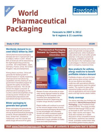 World Pharmaceutical Packaging - The Freedonia Group