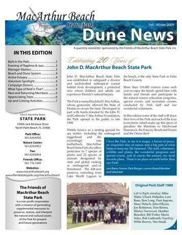 Dune News - John D. MacArthur Beach State Park