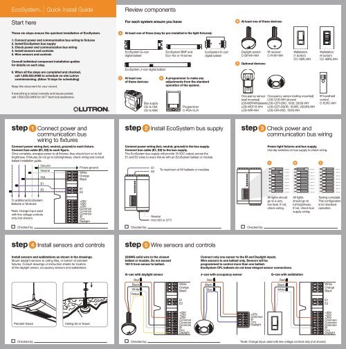 Lutron EcoSystem Wiring Diagram - Lutron Lighting Installation ...