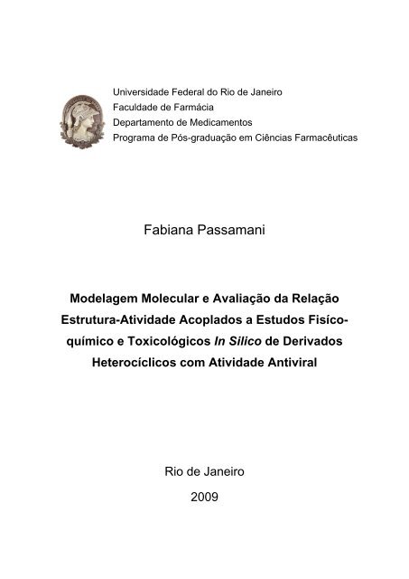 Modelagem molecular e avaliação da relação estrutura ... - UFRJ