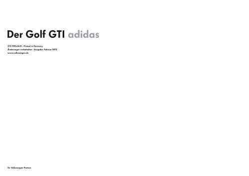 Der Golf GTI adidas - Volkswagen AG