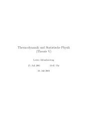 Thermodynamik und Statistische Physik (Theorie V)