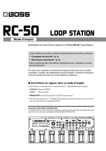 RC-50 Mode d'emploi - Roland