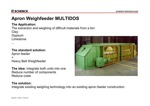 Apron Weighfeeder Multidos Graviconcept