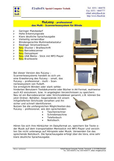 fluSoft Spezial Computer Technik Tel: 0351 / 404570 ... - beim BHVD!