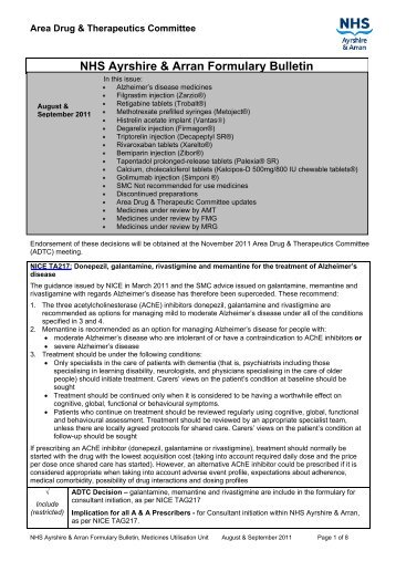 NHS Ayrshire & Arran Formulary Bulletin - NHS Ayrshire and Arran.