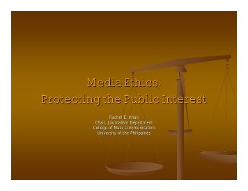 Media Ethics, Protecting the Public Interest - Asian Congress for ...