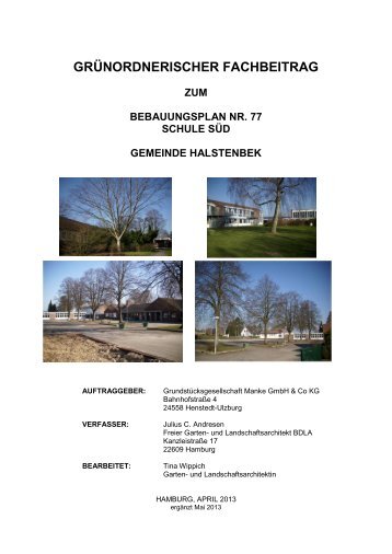 GRÜNORDNERISCHER FACHBEITRAG - Gemeinde Halstenbek