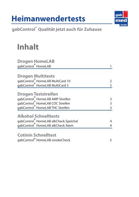 gabControl® HomeLAB - Gabmed