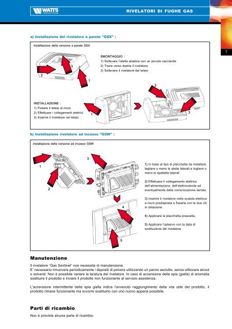 GAS SENTINEL - Rivelatori di fughe gas Metano ... - WATTS industries