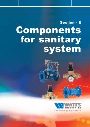Components for sanitary system - Watts Industries