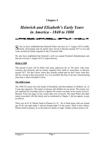 Heinrich and Elizabeth's Early Years in America ... - New Page 1