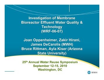 Investigation of Membrane Bioreactor Effluent Water Quality ...