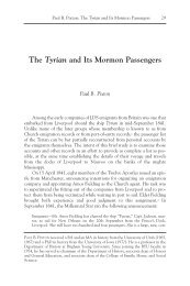 The Tyrian and Its Mormon Passengers - Brigham Young University