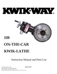 108 ON-THE-CAR KWIK-LATHE - Kwik-Way