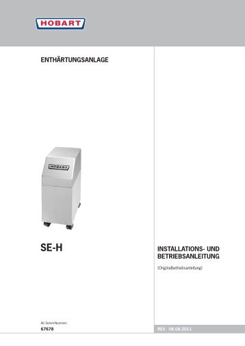 EnthärtungsanlagE InstallatIons- und ... - HOBART GmbH
