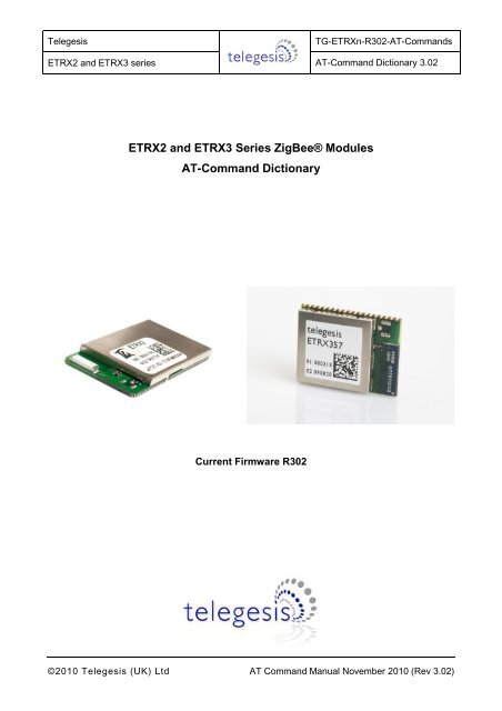 R302 AT Command Manual - Telegesis