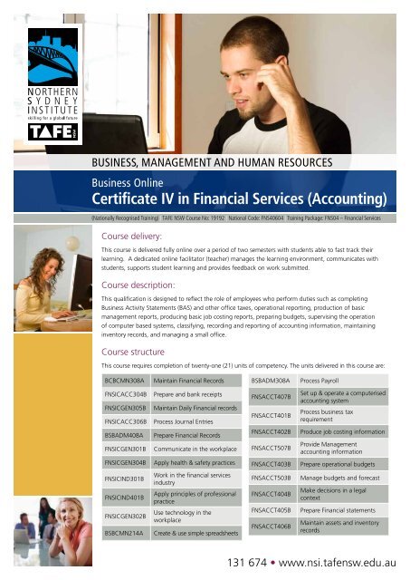 Certificate IV in Financial Services (Accounting) - TAFE NSW ...
