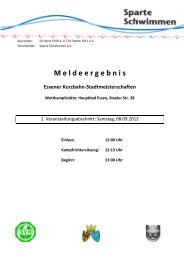 M eldeergebnis Essener Kurzbahn-Stadtmeisterschaften