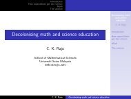 Decolonising math and science education - CK Raju