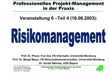 Professionelles Projektmanagement - Universität Würzburg