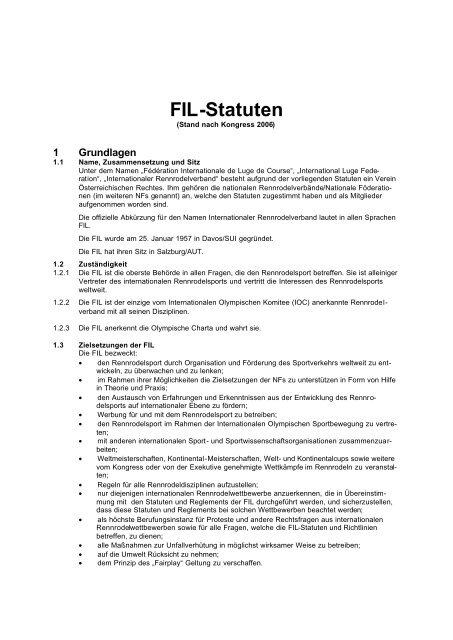 FIL-Statuten - International Luge Federation