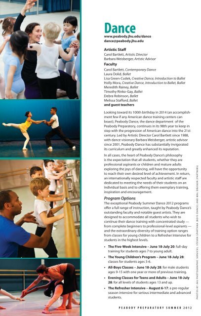 Summer 2012 Catalog - Peabody Institute - Johns Hopkins University