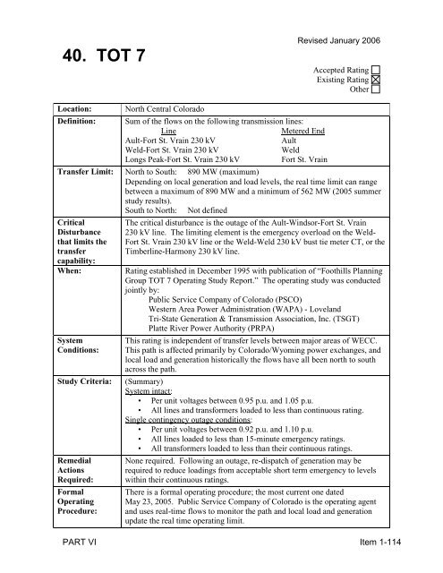 Path Rating Catalog 2013 - Western Electricity Coordinating Council