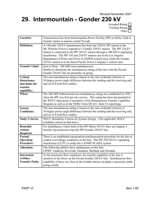 Path Rating Catalog 2013 - Western Electricity Coordinating Council