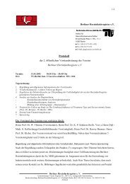 Protokoll der 2. öffentlichen Vorstandssitzung des Vereins Berliner ...