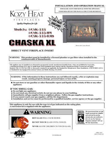 Chaska XL Manual - Kozy Heat Fireplaces