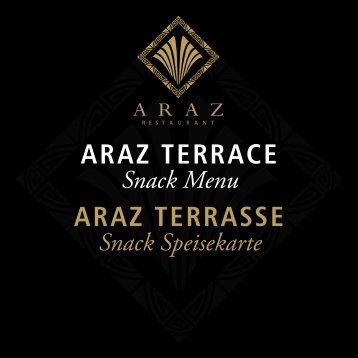 ARAZ Terrace Snack menu - Continental Hotel Budapest**** Superior