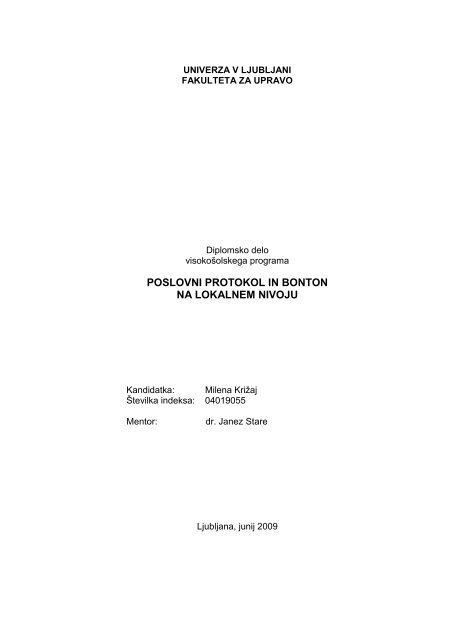SPREJEM PRI Å½UPANU - Fakulteta za upravo - Univerza v Ljubljani