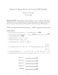Midterm 2: Signal, Systems and Control (BME 580.222)