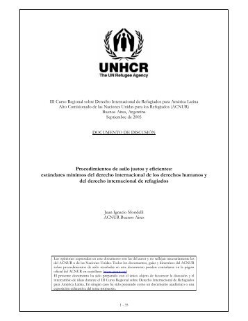 Procedimientos de asilo justos y eficientes: estÃ¡ndares ... - Acnur