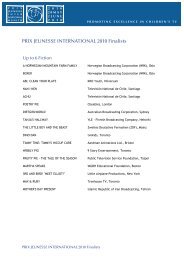 PRIX JEUNESSE INTERNATIONAL 2010 Finalists