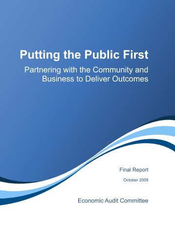 Putting the Public First - Final Report October 2009, - Department of ...