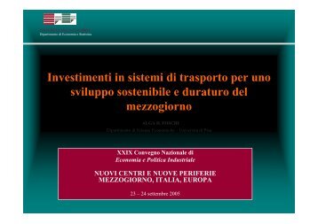 slide [.pdf ] - Dipartimento di Economia e Statistica - UniversitÃ  della ...