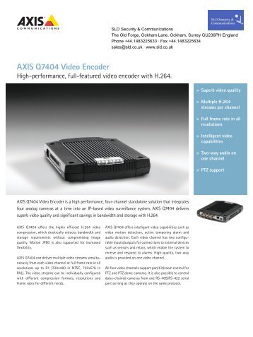 AXIS Q7404 Video Encoder - SLD Security & Communications