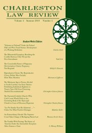 Volume 5 Spring 2011 Number 3 - Charleston Law Review
