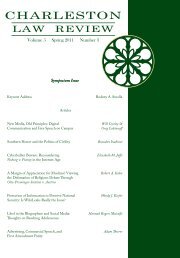 Volume 5 Spring 2011 Number 3 - Charleston Law Review