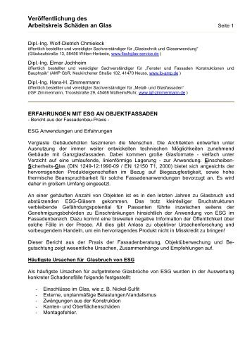 Endfassung Bericht Erfahrungen mit ESG an ... - IGF Zimmermann