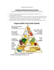 Nutrition Information Proteins, Carbohydrates, Fats, Vitamins ...