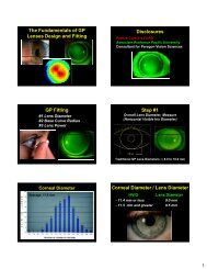 The Fundamentals of GP Lenses Design and Fitting Disclosures GP ...