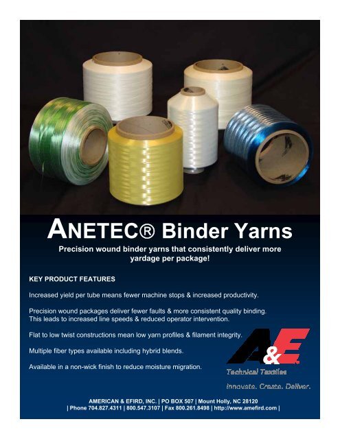 Download Binder Flyer (pdf) - American & Efird, Inc