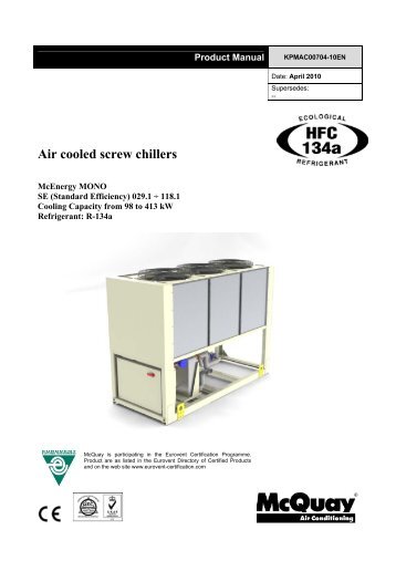 Air cooled screw chillers - McQuay
